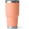 YETI Rambler 30 oz Tumbler, Stainless Steel, Vacuum Insulated with MagSlider Lid, Solar Flare(Low Country Peach)