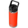 YETI Rambler 18 oz Bottle, Vacuum Insulated, Stainless Steel with Color Matching Straw Cap, Solar Flare