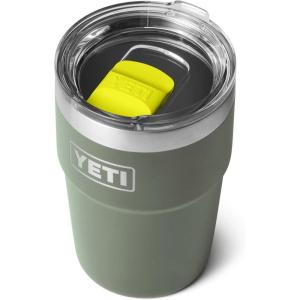 YETI Rambler 16 oz Stackable Tumbler, Vacuum Insulated, Stainless Steel with MagSlider Lid(Camp Green/Firefly Yellow)
