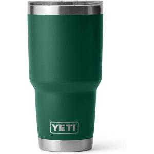 YETI Rambler 30 oz Tumbler, Stainless Steel, Vacuum Insulated with MagSlider Lid, Solar Flare(Black Forest Green)