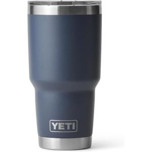 YETI Rambler 30 oz Tumbler, Stainless Steel, Vacuum Insulated with MagSlider Lid, Solar Flare(Navy)