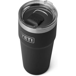 YETI Rambler Stackable Pint, Vacuum Insulated, Stainless Steel with MagSlider Lid(Black)