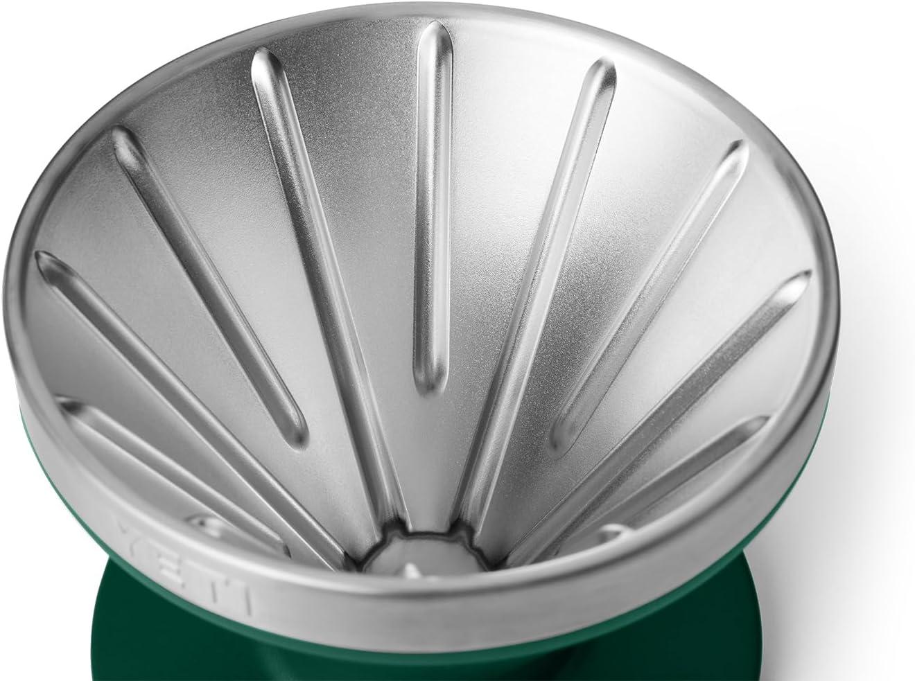imageYETI Pour Over Coffee Maker Accessory Ramblers Designed for Perfect Coffee Extraction Anywhere Stainless Steel fits any V60 Filter Black Forest GreenBlack Forest Green