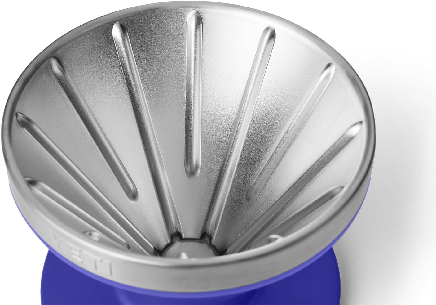 imageYETI Pour Over Coffee Maker Accessory Ramblers Designed for Perfect Coffee Extraction Anywhere Stainless Steel fits any V60 Filter Black Forest GreenUltramarine Violet