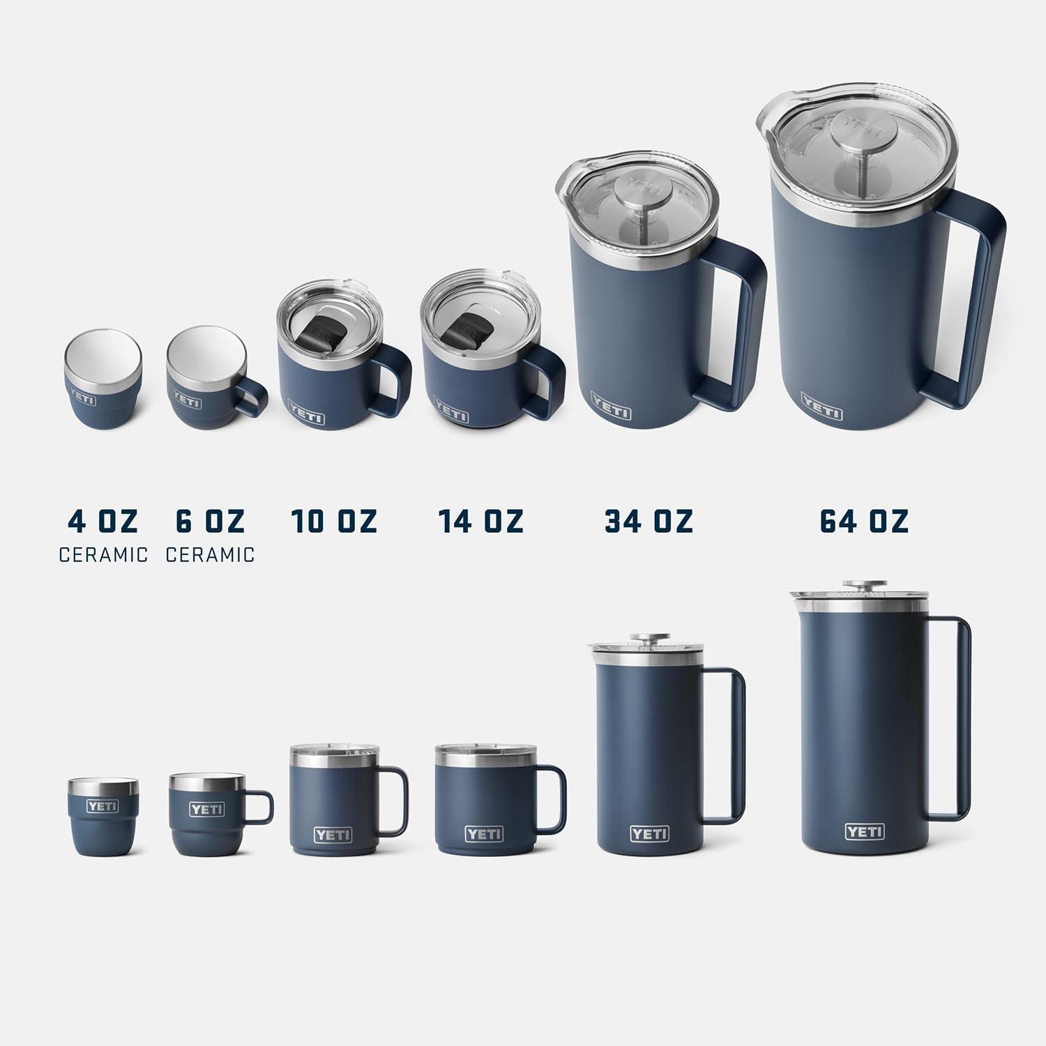 imageYETI Rambler 10 oz Ceramic Lined Stackable Mug Vacuum Insulated Stainless Steel with MagSlider Lid RidgelineCherry Blossom