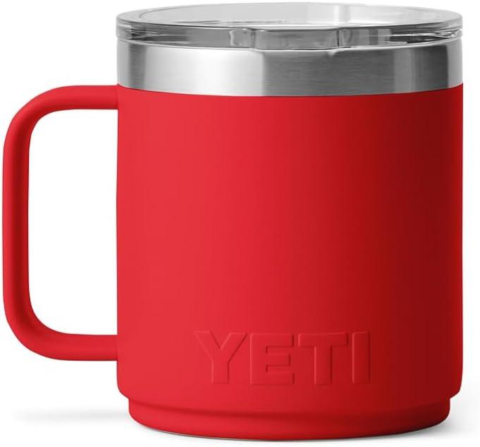 imageYETI Rambler 10 oz Ceramic Lined Stackable Mug Vacuum Insulated Stainless Steel with MagSlider Lid RidgelineRescue Red