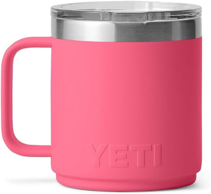 imageYETI Rambler 10 oz Ceramic Lined Stackable Mug Vacuum Insulated Stainless Steel with MagSlider Lid RidgelineTropical Pink