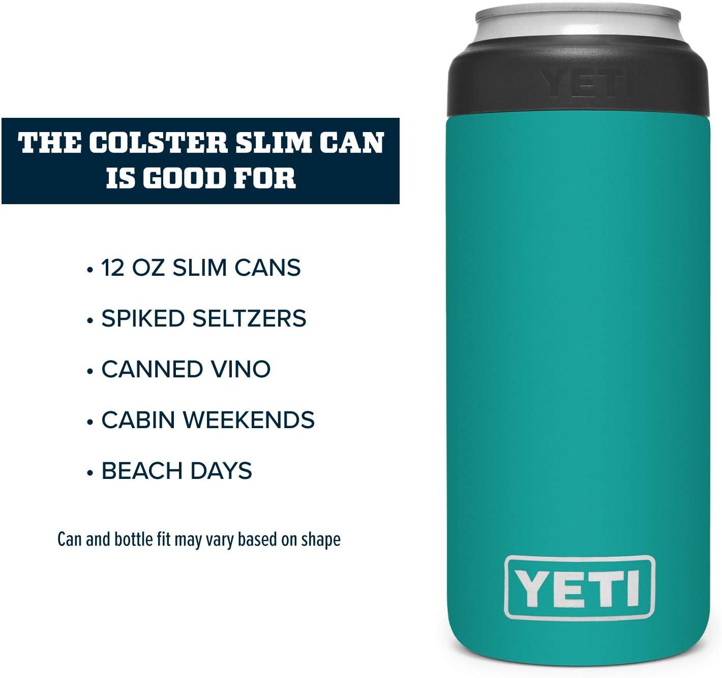 imageYETI Rambler 12 oz Colster Slim Can Insulator for the Slim Hard Seltzer Cans RidgelineAquifer Blue With Can Insert