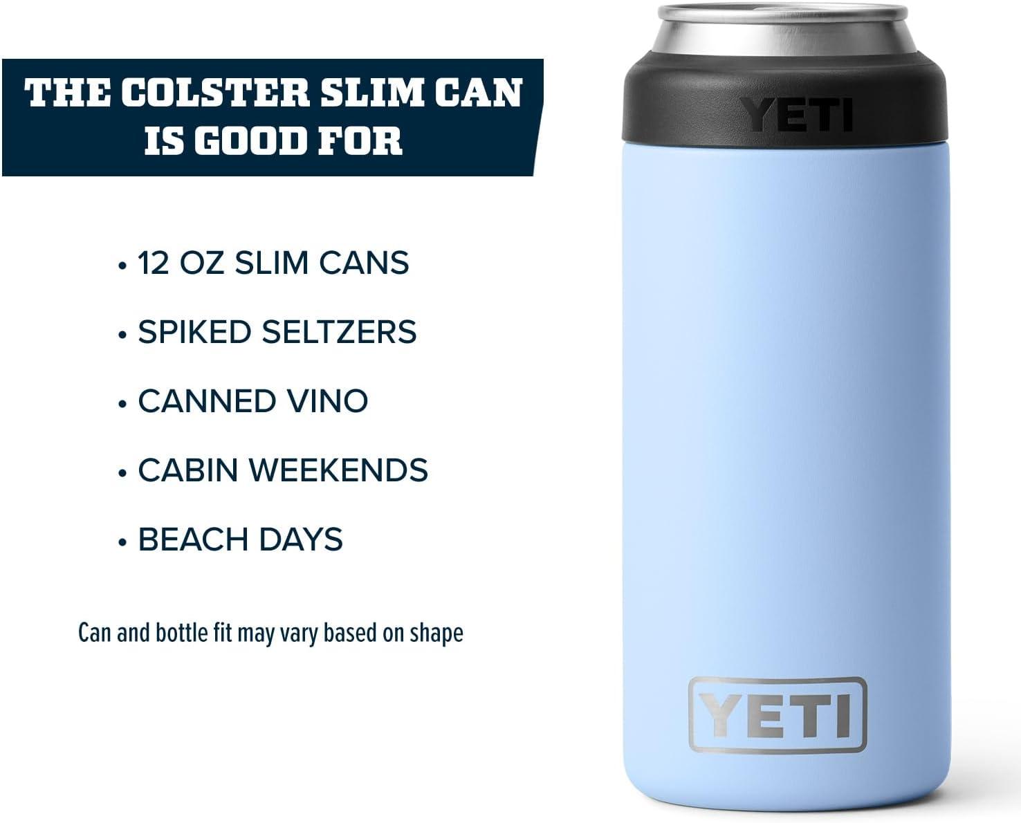 imageYETI Rambler 12 oz Colster Slim Can Insulator for the Slim Hard Seltzer Cans RidgelineBig Sky Blue No Can Insert