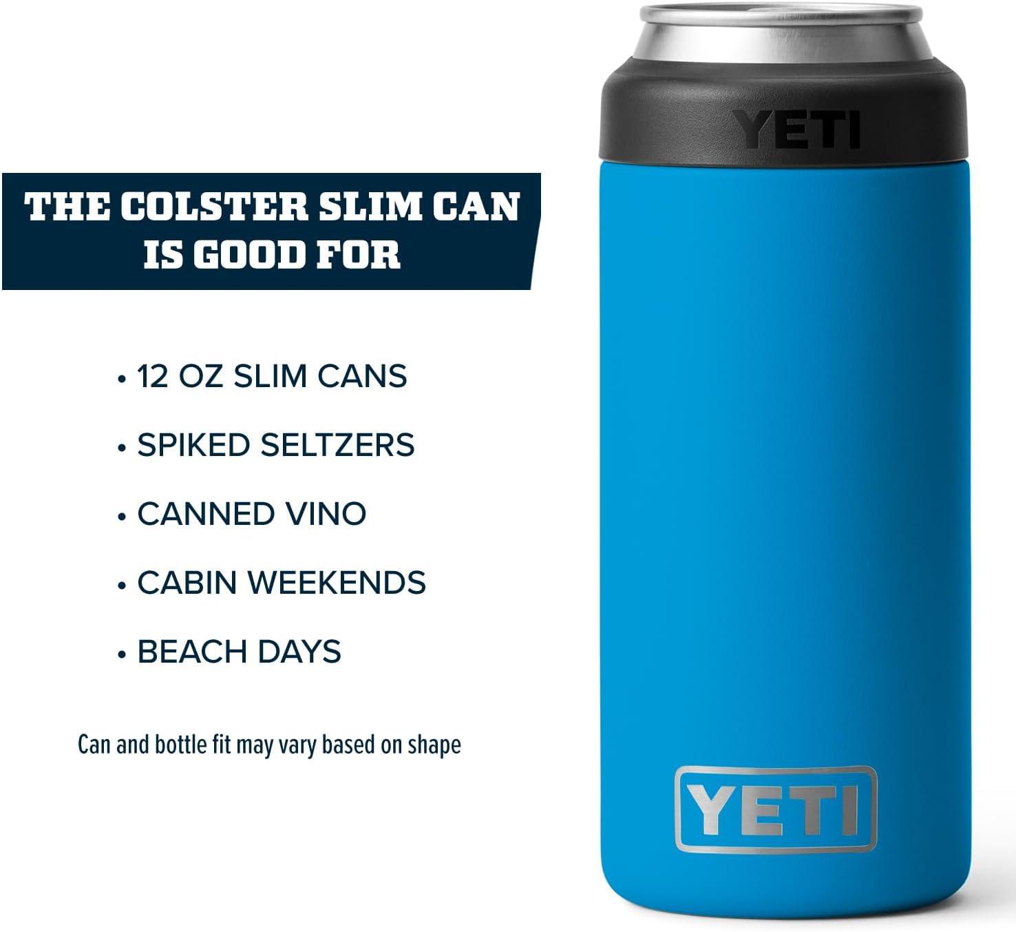 imageYETI Rambler 12 oz Colster Slim Can Insulator for the Slim Hard Seltzer Cans RidgelineBig Wave Blue No Can Insert