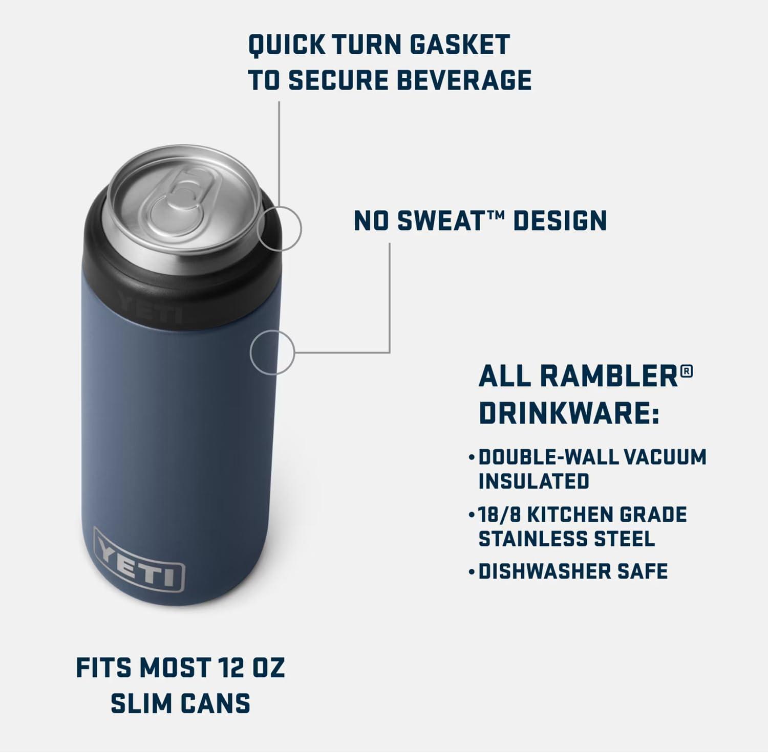imageYETI Rambler 12 oz Colster Slim Can Insulator for the Slim Hard Seltzer Cans RidgelineBlack Forest Green No Can Insert