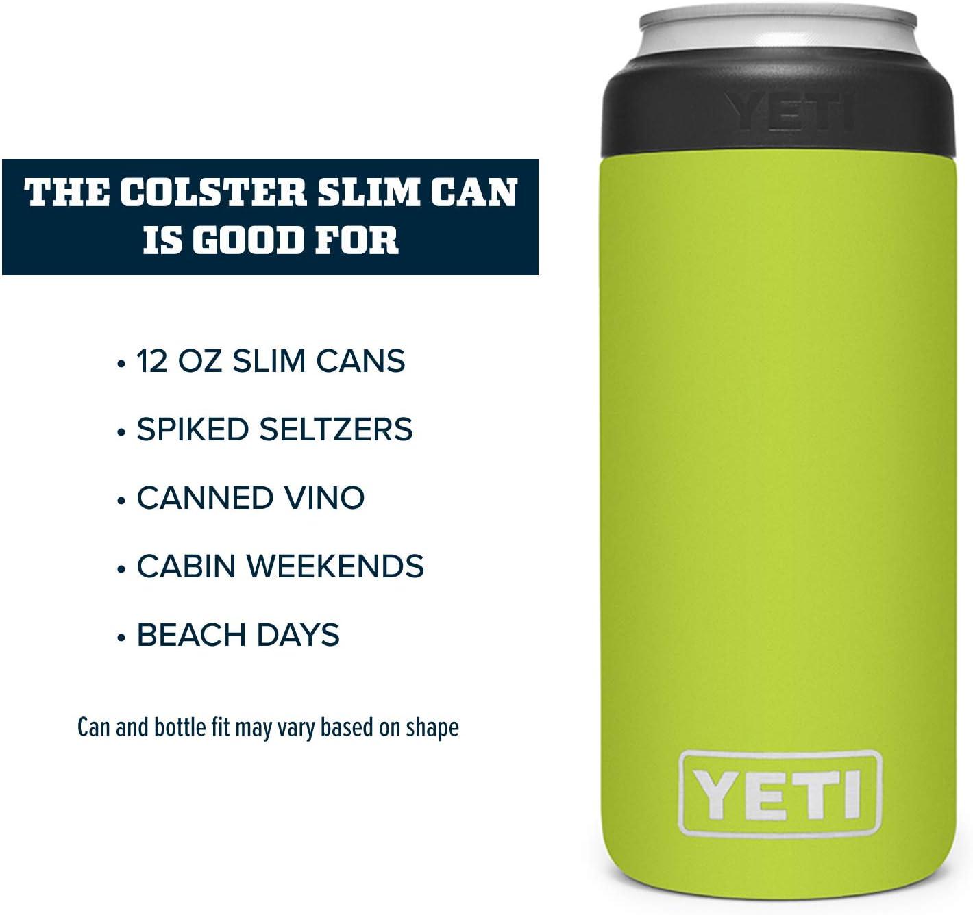 imageYETI Rambler 12 oz Colster Slim Can Insulator for the Slim Hard Seltzer Cans RidgelineChartreuse With Can Insert
