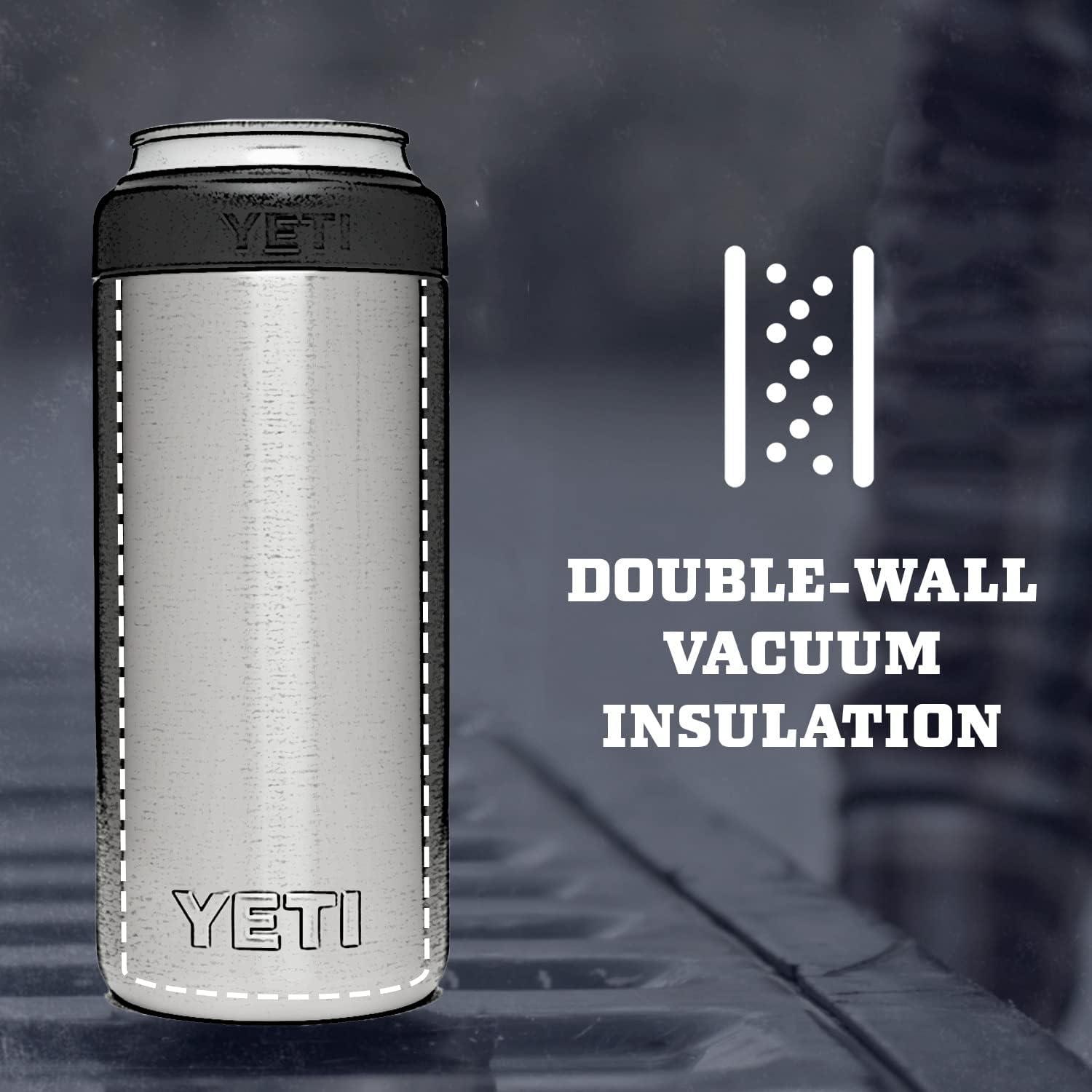imageYETI Rambler 12 oz Colster Slim Can Insulator for the Slim Hard Seltzer Cans RidgelineChartreuse With Can Insert