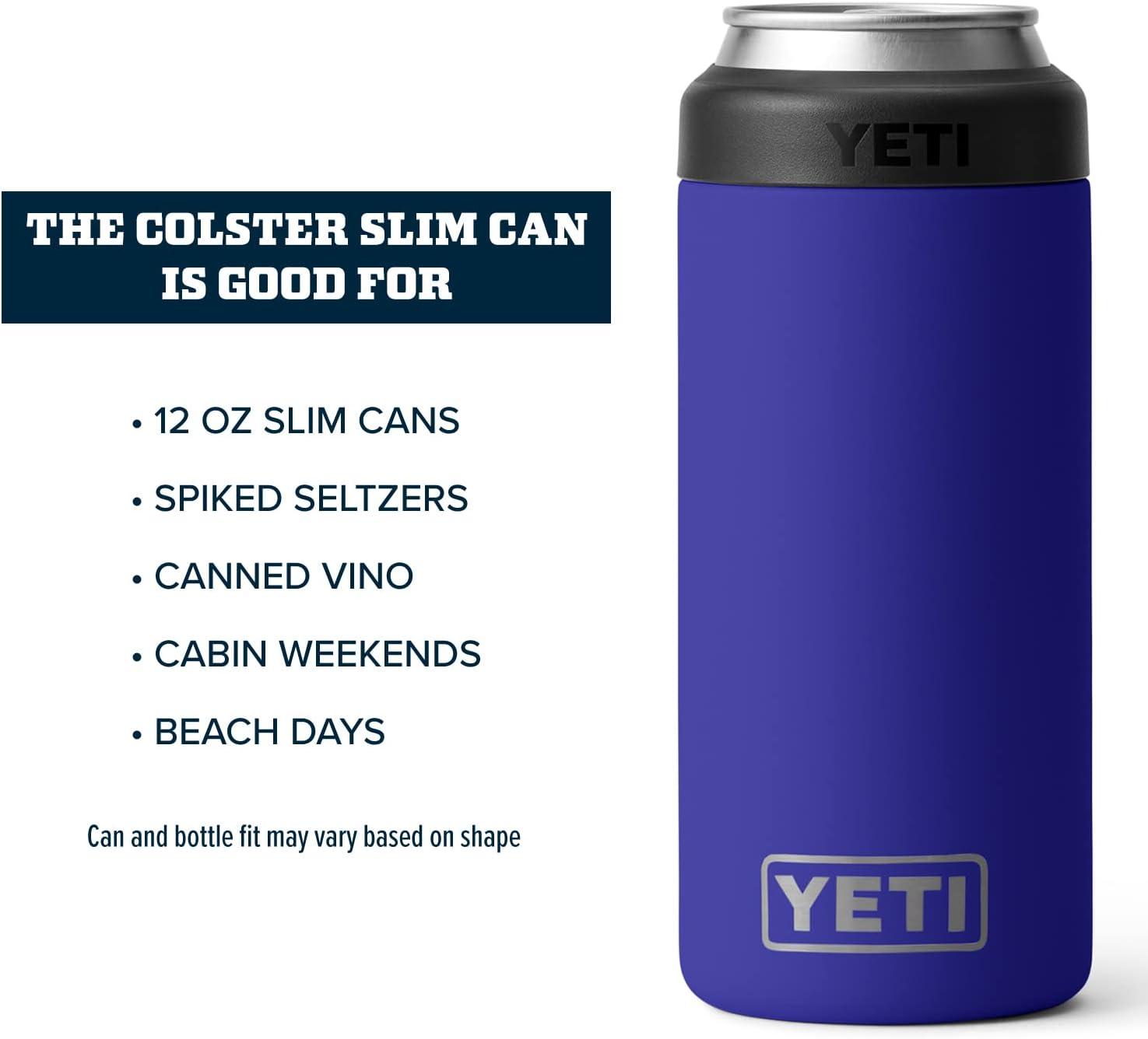 imageYETI Rambler 12 oz Colster Slim Can Insulator for the Slim Hard Seltzer Cans RidgelineOffshore Blue With Can Insert