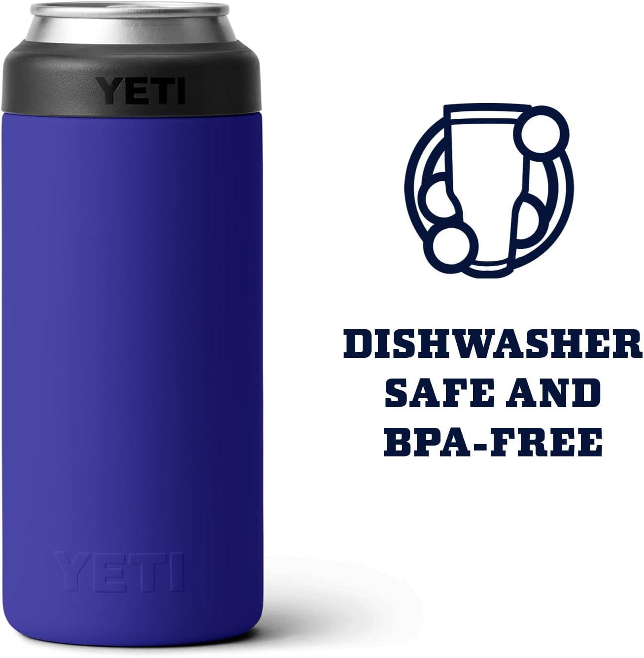 imageYETI Rambler 12 oz Colster Slim Can Insulator for the Slim Hard Seltzer Cans RidgelineOffshore Blue With Can Insert