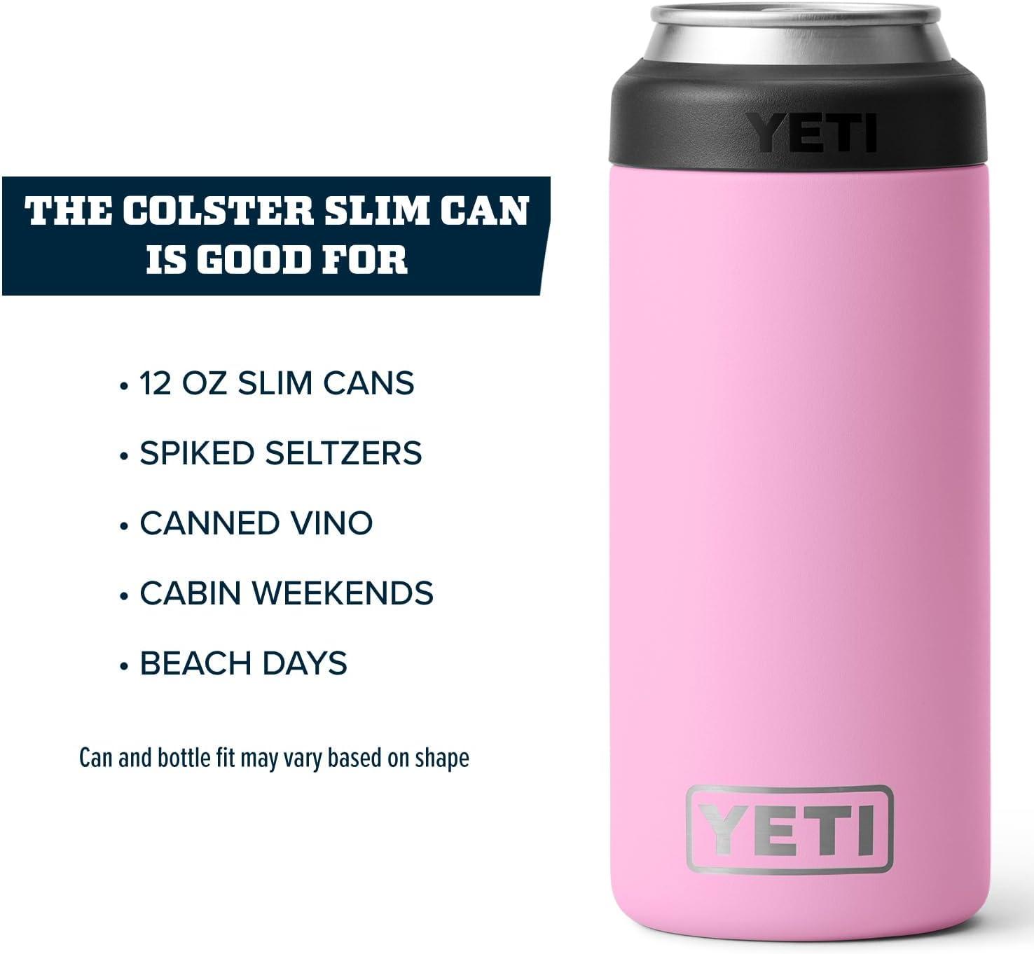 imageYETI Rambler 12 oz Colster Slim Can Insulator for the Slim Hard Seltzer Cans RidgelinePower Pink No Can Insert
