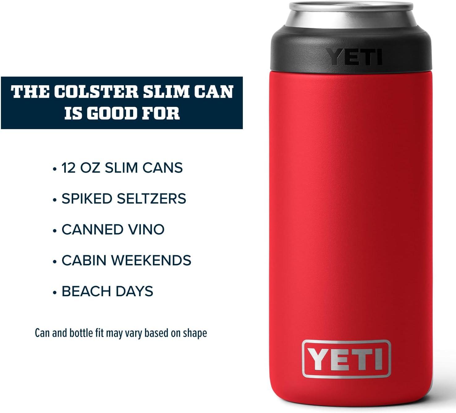 imageYETI Rambler 12 oz Colster Slim Can Insulator for the Slim Hard Seltzer Cans RidgelineRescue Red No Can Insert