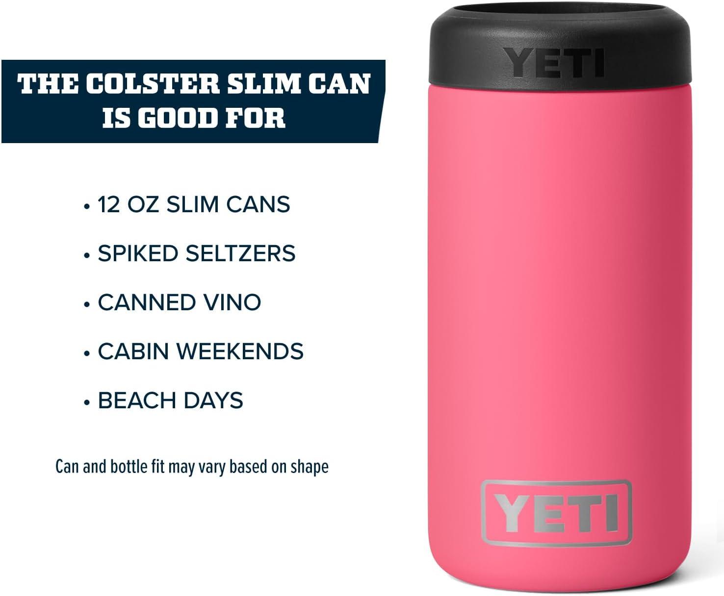 imageYETI Rambler 12 oz Colster Slim Can Insulator for the Slim Hard Seltzer Cans RidgelineTropical Pink No Can Insert