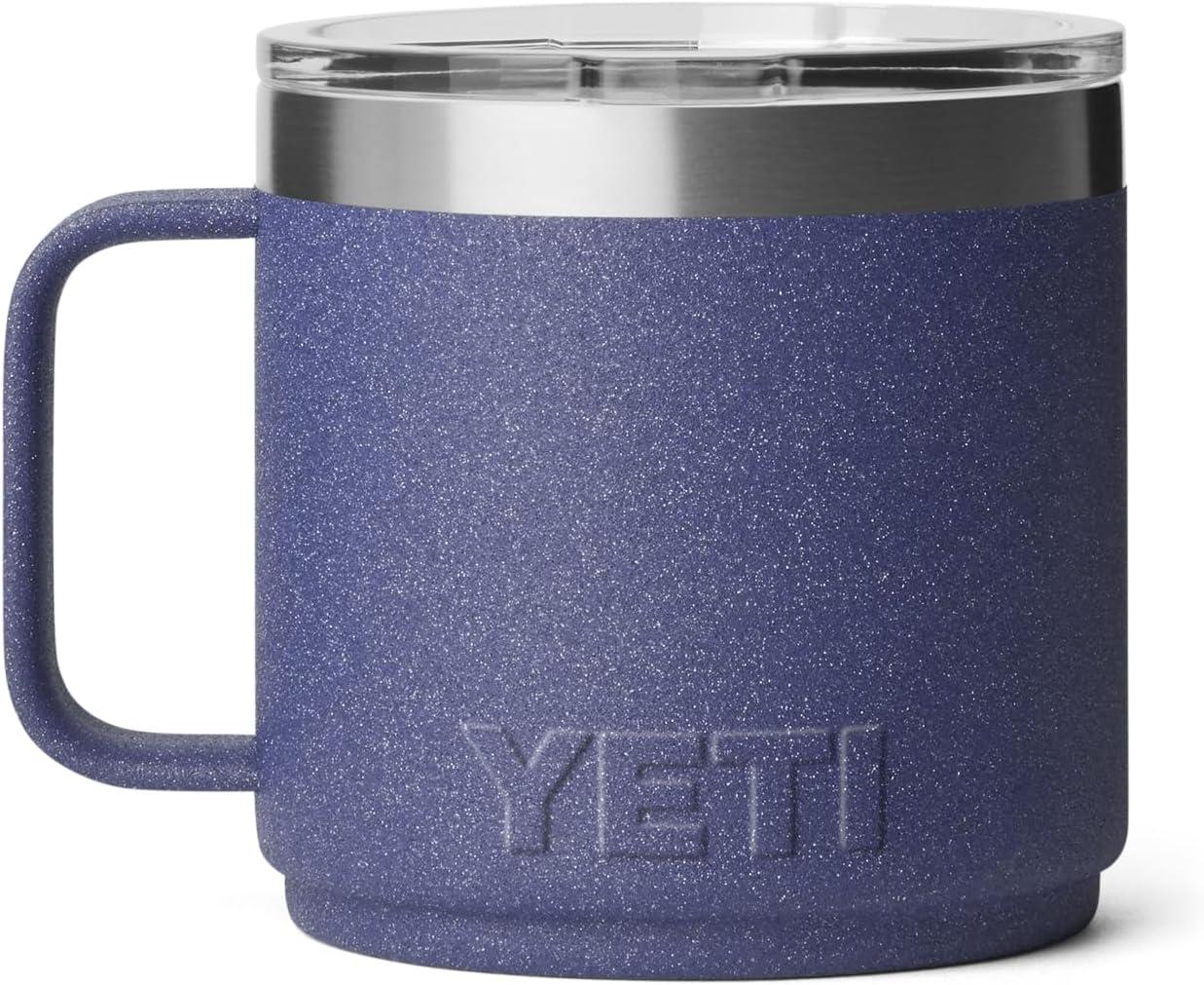 imageYETI Rambler 14 oz Ceramic Lined Stackable Mug Vacuum Insulated Stainless Steel with MagSlider Lid RidgelineMoon Dust Textured
