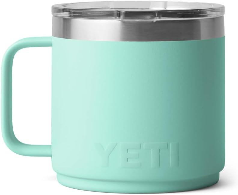 imageYETI Rambler 14 oz Ceramic Lined Stackable Mug Vacuum Insulated Stainless Steel with MagSlider Lid RidgelineSeafoam