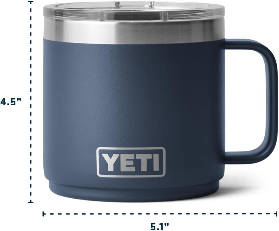 imageYETI Rambler 14 oz Ceramic Lined Stackable Mug Vacuum Insulated Stainless Steel with MagSlider Lid RidgelineSeafoam