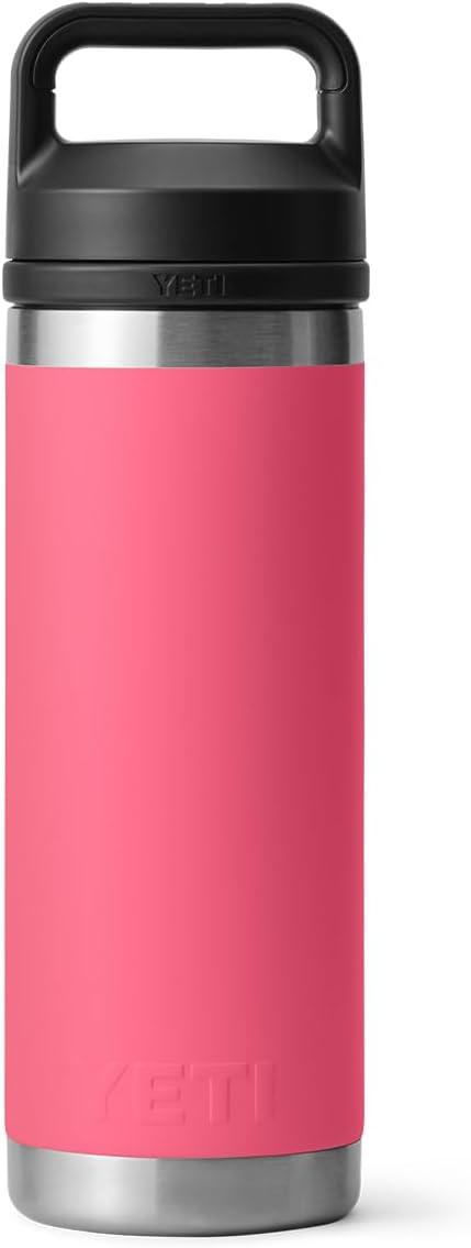 imageYETI Rambler 18 oz Bottle Leakproof Vacuum Insulated Stainless Steel with Chug Cap RidgelineTropical Pink