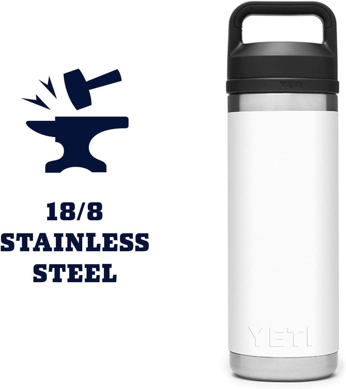 imageYETI Rambler 18 oz Bottle Leakproof Vacuum Insulated Stainless Steel with Chug Cap RidgelineWhite