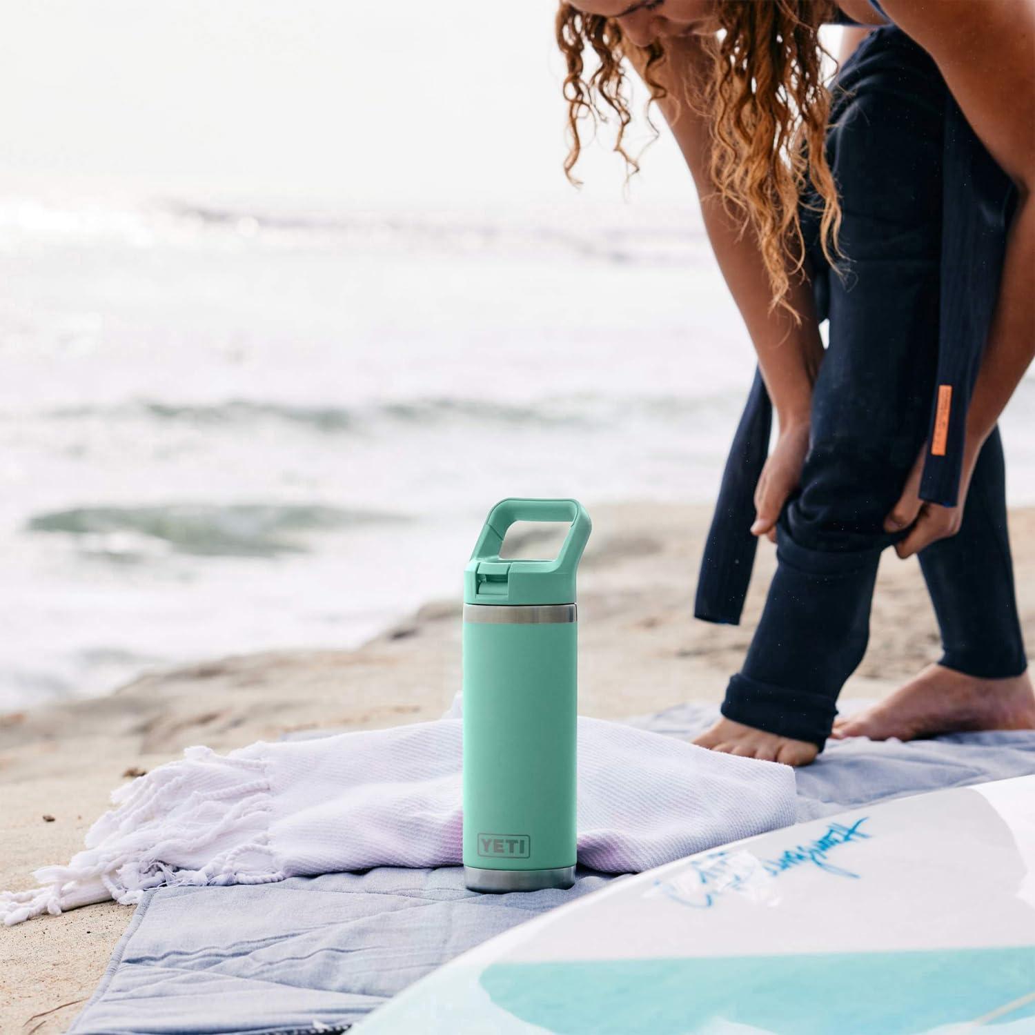 imageYETI Rambler 18 oz Bottle Vacuum Insulated Stainless Steel with Color Matching Straw Cap VenomBeekeeper