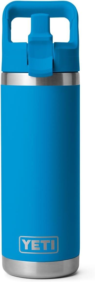 imageYETI Rambler 18 oz Bottle Vacuum Insulated Stainless Steel with Color Matching Straw Cap VenomBig Wave Blue