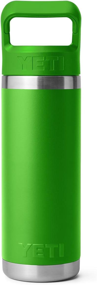 imageYETI Rambler 18 oz Bottle Vacuum Insulated Stainless Steel with Color Matching Straw Cap VenomCanopy Green