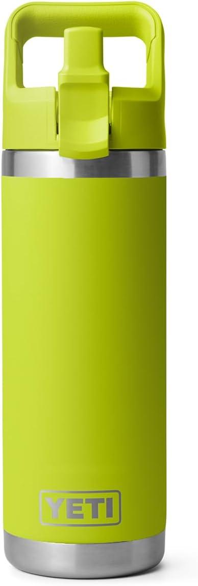 imageYETI Rambler 18 oz Bottle Vacuum Insulated Stainless Steel with Color Matching Straw Cap VenomChartreuse