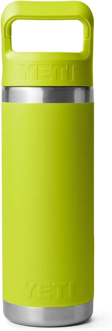 imageYETI Rambler 18 oz Bottle Vacuum Insulated Stainless Steel with Color Matching Straw Cap VenomChartreuse