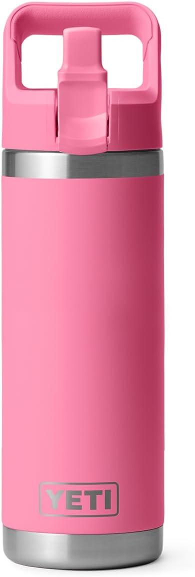 imageYETI Rambler 18 oz Bottle Vacuum Insulated Stainless Steel with Color Matching Straw Cap VenomHarbor Pink