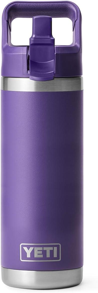 imageYETI Rambler 18 oz Bottle Vacuum Insulated Stainless Steel with Color Matching Straw Cap VenomPeak Purple