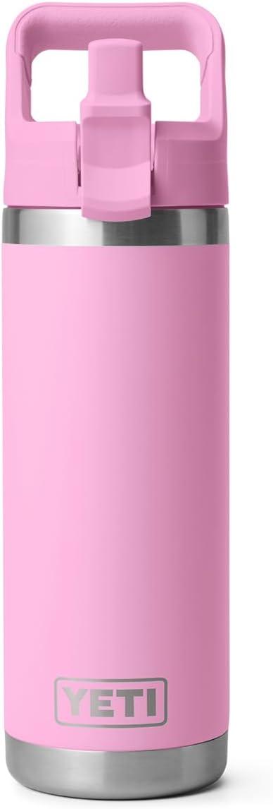 imageYETI Rambler 18 oz Bottle Vacuum Insulated Stainless Steel with Color Matching Straw Cap VenomPower Pink