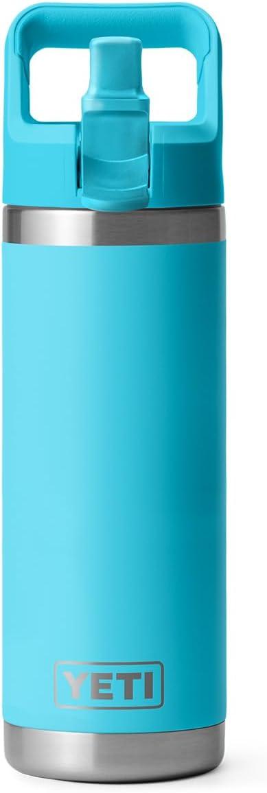 imageYETI Rambler 18 oz Bottle Vacuum Insulated Stainless Steel with Color Matching Straw Cap VenomReef Blue