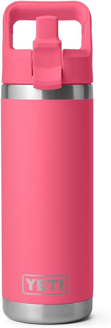 imageYETI Rambler 18 oz Bottle Vacuum Insulated Stainless Steel with Color Matching Straw Cap VenomTropical Pink
