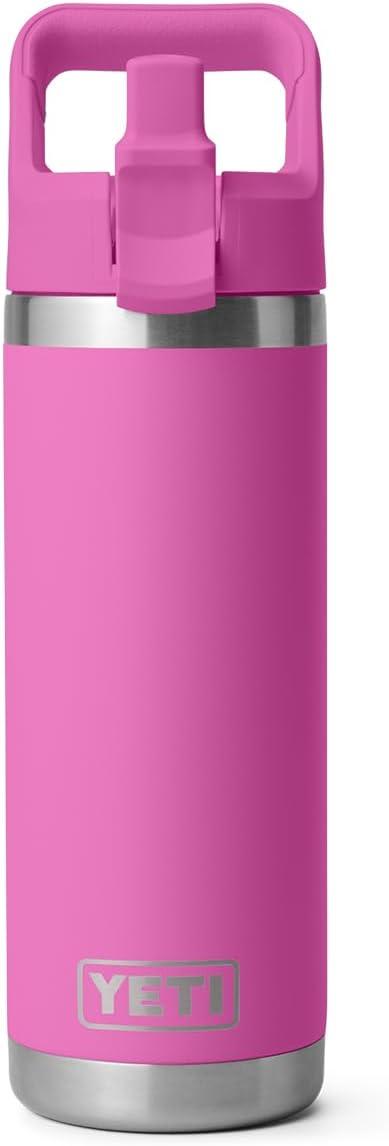 imageYETI Rambler 18 oz Bottle Vacuum Insulated Stainless Steel with Color Matching Straw Cap VenomWildflower Fuchsia