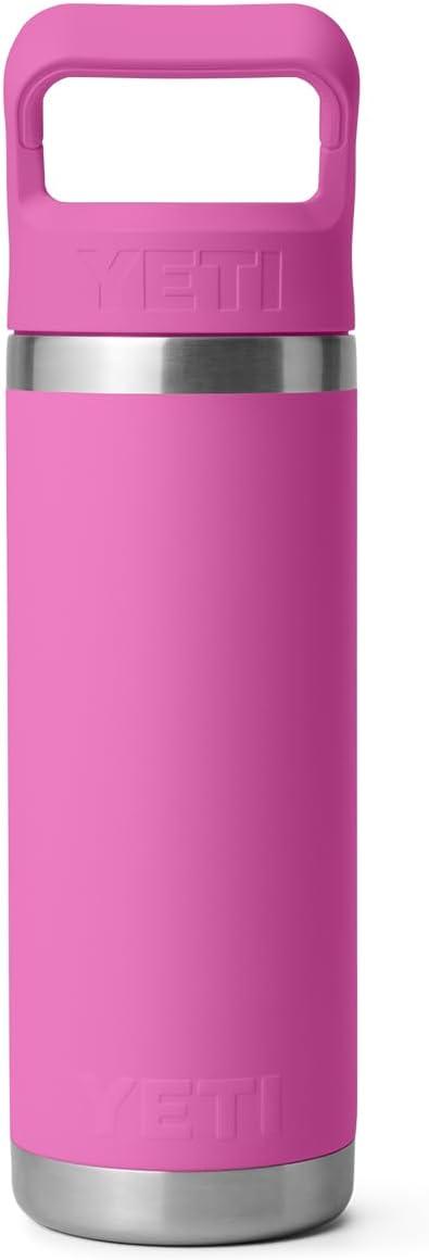 imageYETI Rambler 18 oz Bottle Vacuum Insulated Stainless Steel with Color Matching Straw Cap VenomWildflower Fuchsia