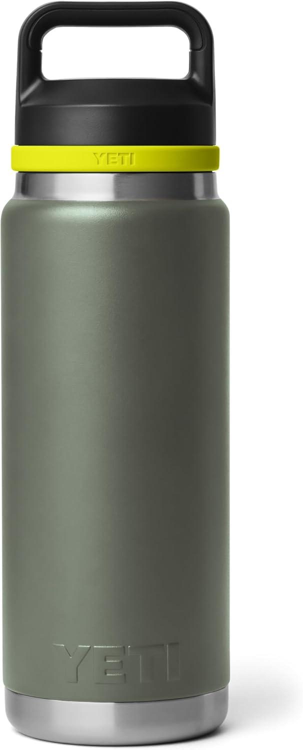 imageYETI Rambler 26 oz Bottle Vacuum Insulated Leakproof Stainless Steel with Chug CapCamp GreenFirefly Yellow