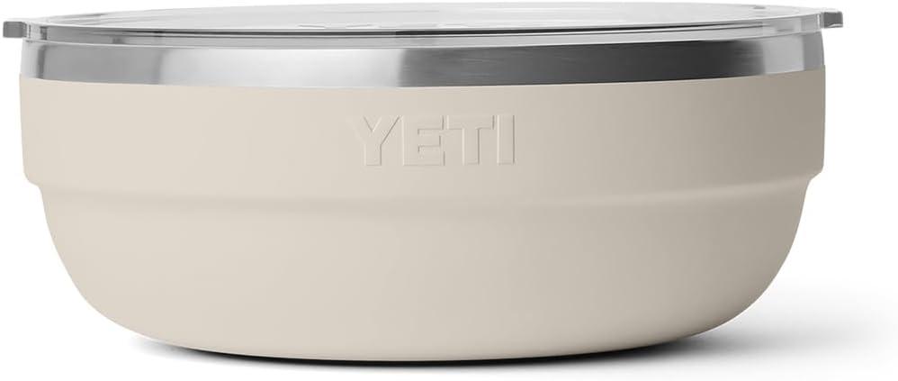imageYETI Rambler Low Bowl Vacuum Insulated Stackable and Nestable Stainless Steel Bowl with Lid 16 Quart RidgelineCape Taupe