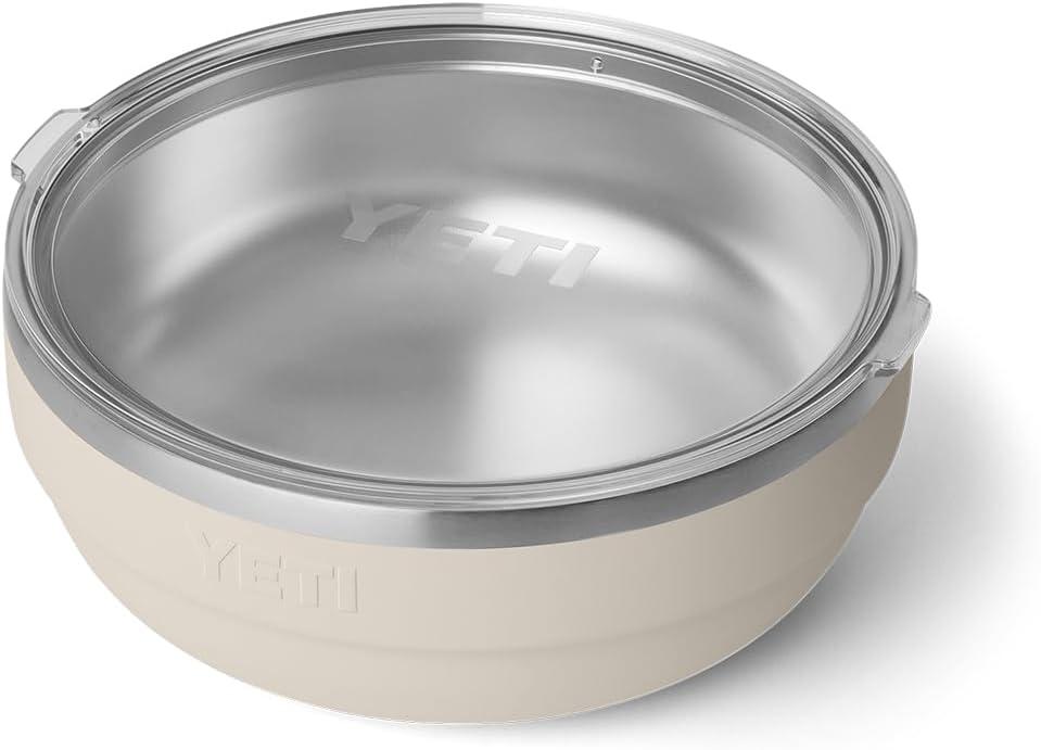 imageYETI Rambler Low Bowl Vacuum Insulated Stackable and Nestable Stainless Steel Bowl with Lid 16 Quart RidgelineCape Taupe