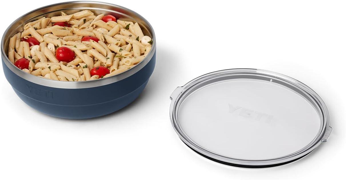 imageYETI Rambler Low Bowl Vacuum Insulated Stackable and Nestable Stainless Steel Bowl with Lid 16 Quart RidgelineNavy