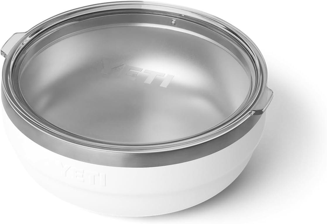 imageYETI Rambler Low Bowl Vacuum Insulated Stackable and Nestable Stainless Steel Bowl with Lid 16 Quart RidgelineWhite