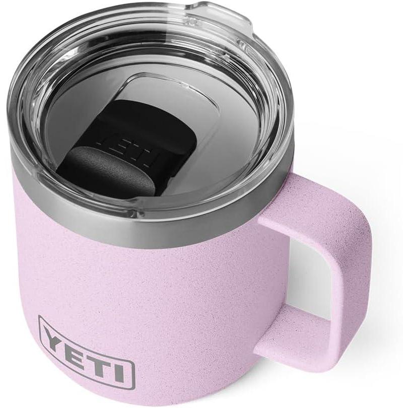 imageYETI Rambler 10 oz Ceramic Lined Stackable Mug Vacuum Insulated Stainless Steel with MagSlider Lid RidgelineCherry Blossom