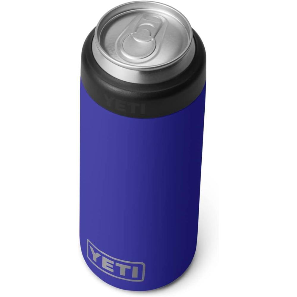 imageYETI Rambler 12 oz Colster Slim Can Insulator for the Slim Hard Seltzer Cans RidgelineOffshore Blue With Can Insert