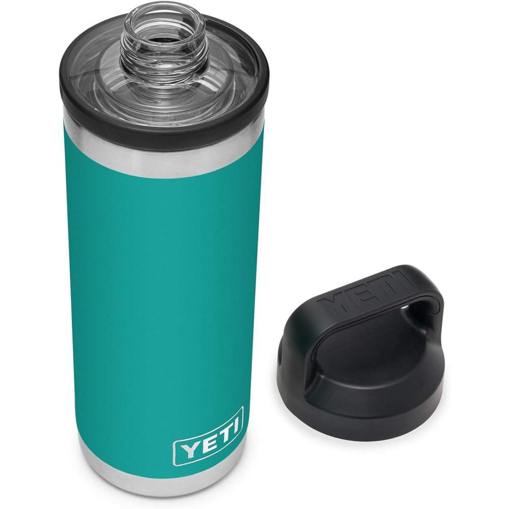 imageYETI Rambler 18 oz Bottle Leakproof Vacuum Insulated Stainless Steel with Chug Cap RidgelineAquifer Blue