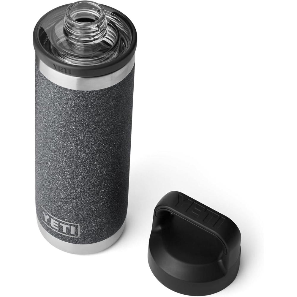 imageYETI Rambler 18 oz Bottle Leakproof Vacuum Insulated Stainless Steel with Chug Cap RidgelineBlack StoneTextured