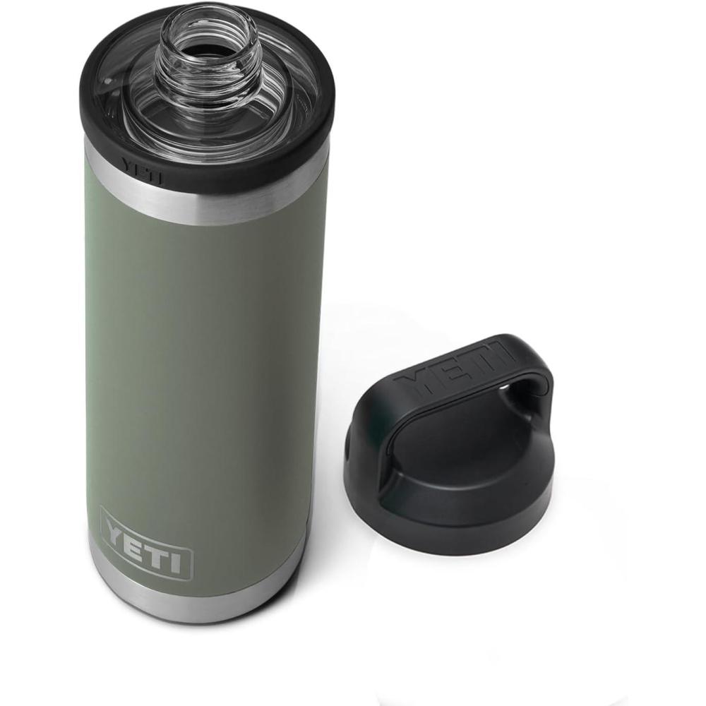 imageYETI Rambler 18 oz Bottle Leakproof Vacuum Insulated Stainless Steel with Chug Cap RidgelineCamp Green