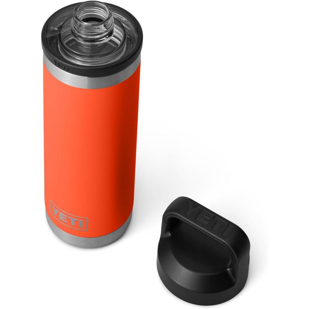 imageYETI Rambler 18 oz Bottle Leakproof Vacuum Insulated Stainless Steel with Chug Cap RidgelinePapaya